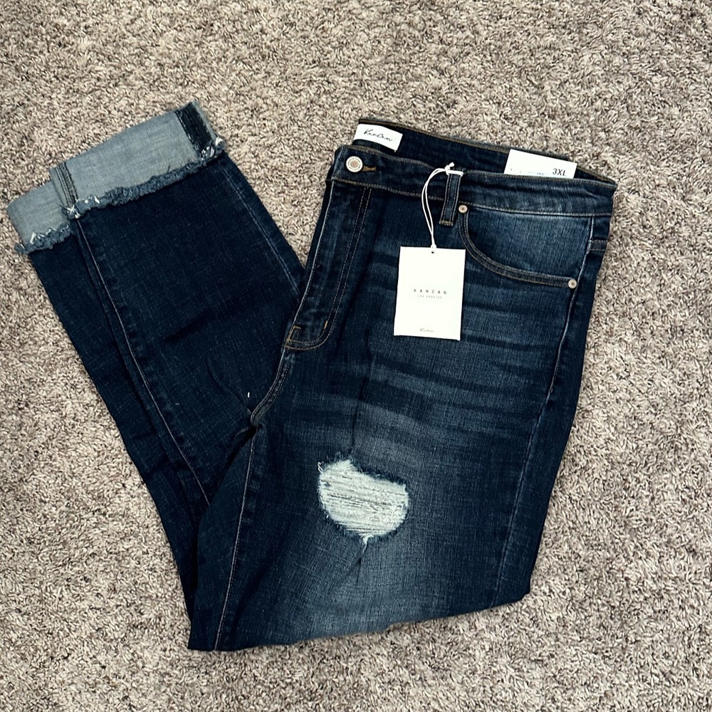 KanCan Boyfriend Crop Jeans size 3XL